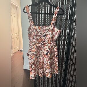 A.L.C. Orange and Cream Floral Dress